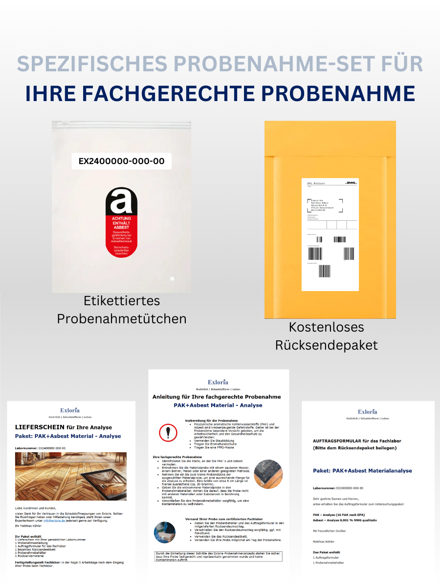 Parkettkleber Spezial; PAK und Asbest Test (auch Gussasphalt)