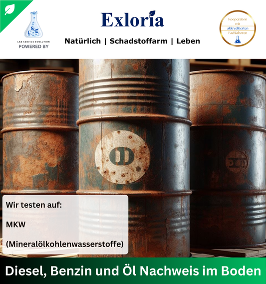 Diesel, Benzin und Öl Nachweis im Boden